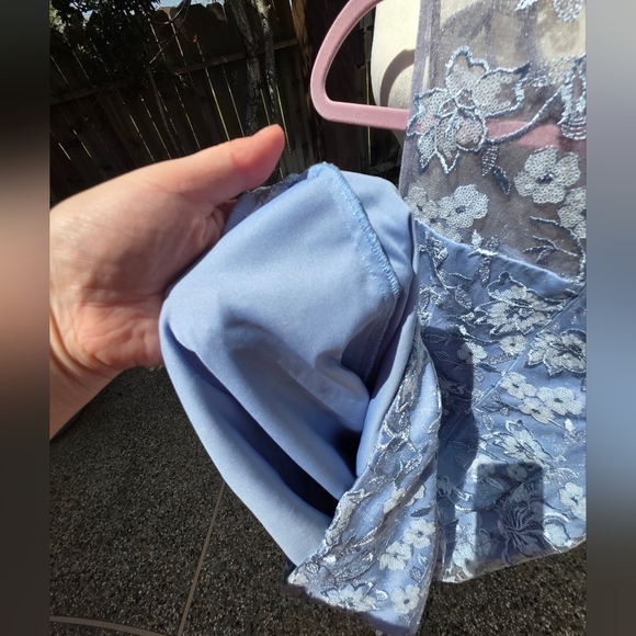 Alex Evenings Floral Lace Embroidered Sleeveless Dress Baby Blue 6 - Picture 5 of 16